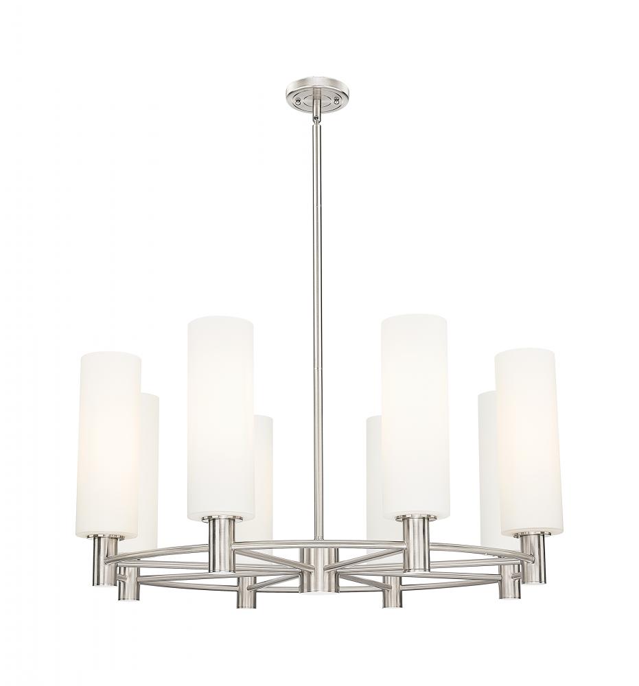 Crown Point - 8 Light - 32 inch - Satin Nickel - Chandelier