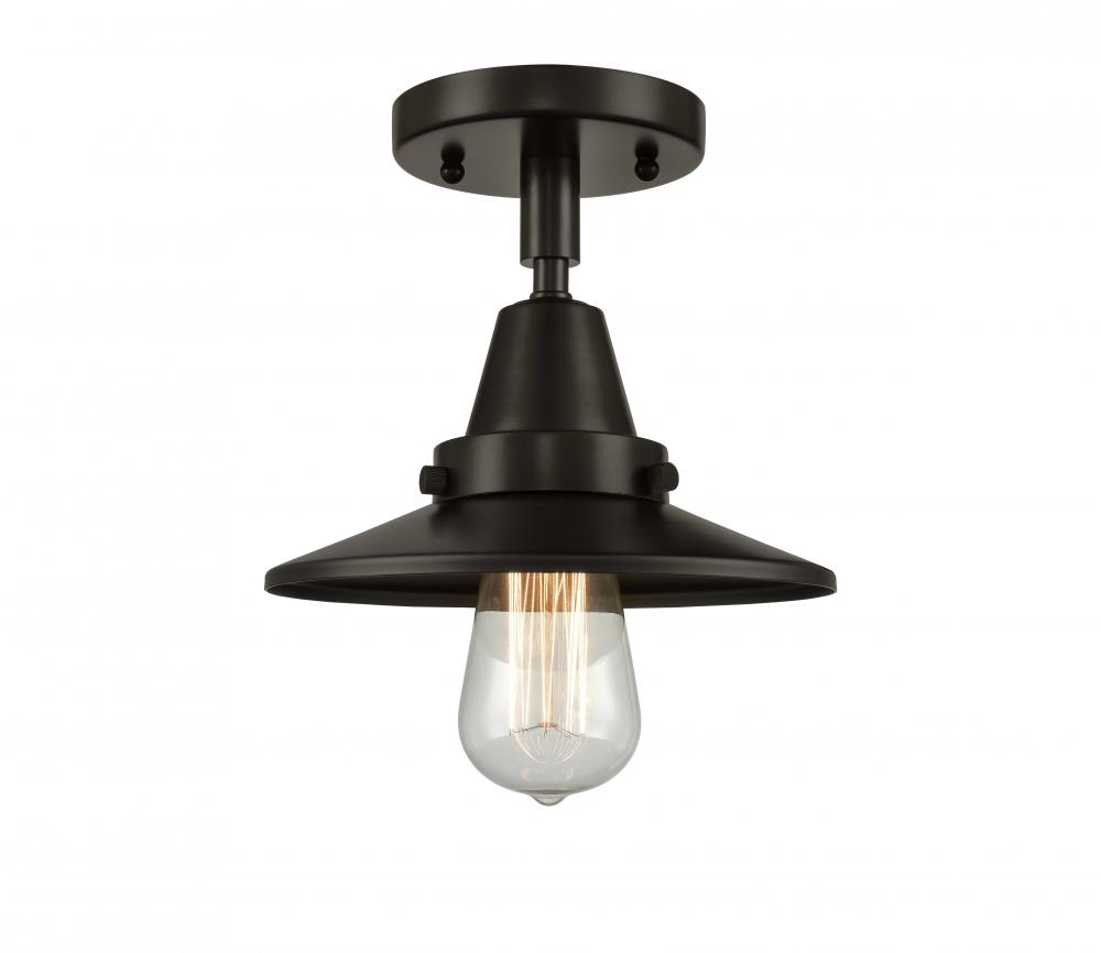 Railroad - 1 Light - 8 inch - Oil Rubbed Bronze - Semi-Flush Mount