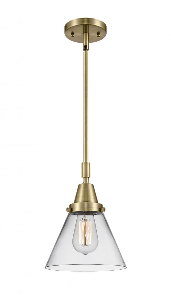 Cone - 1 Light - 8 inch - Antique Brass - Mini Pendant