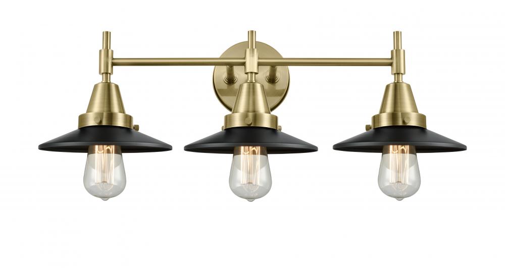 Railroad - 3 Light - 26 inch - Antique Brass - Bath Vanity Light