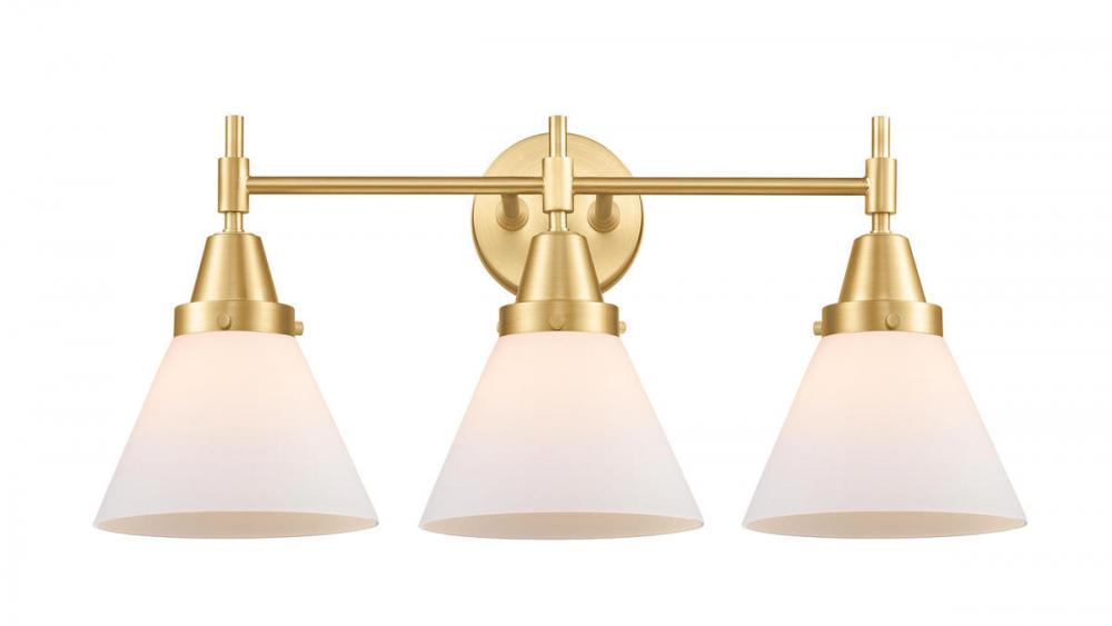 Cone - 3 Light - 26 inch - Satin Gold - Bath Vanity Light