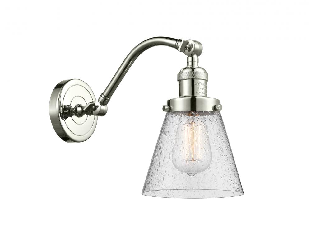 Cone - 1 Light - 7 inch - Polished Nickel - Adjustable Sconce