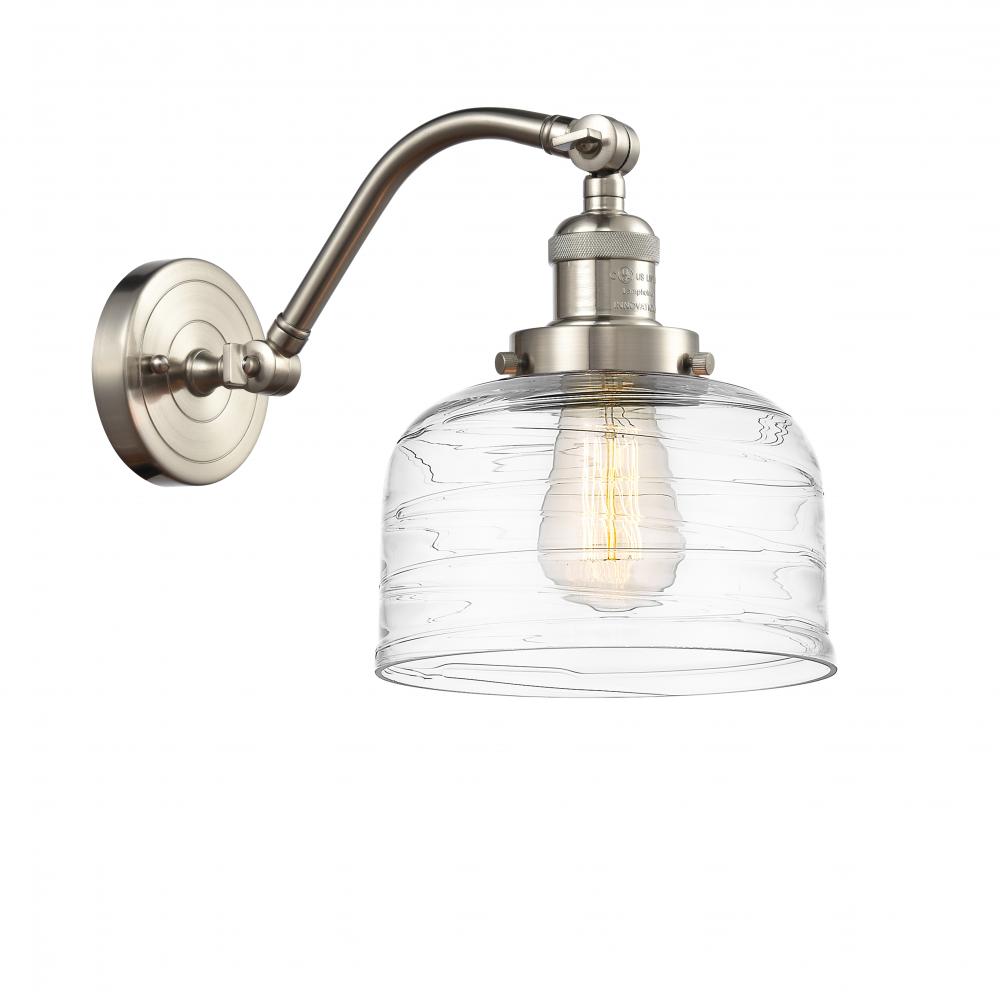 Bell - 1 Light - 8 inch - Brushed Satin Nickel - Adjustable Sconce