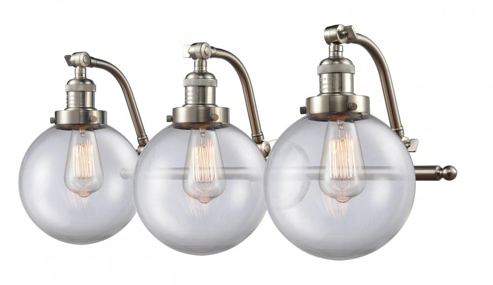 Beacon - 3 Light - 28 inch - Brushed Satin Nickel - Adjustable Bath Vanity Light