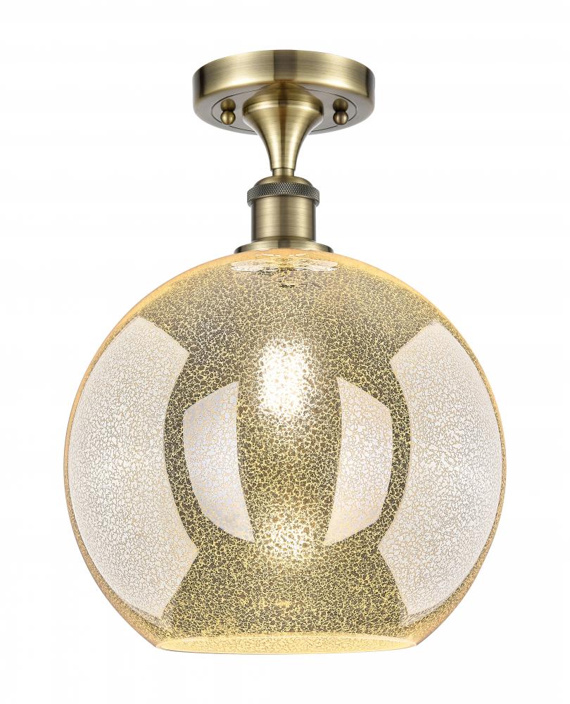 Athens - 1 Light - 12 inch - Antique Brass - Semi-Flush Mount