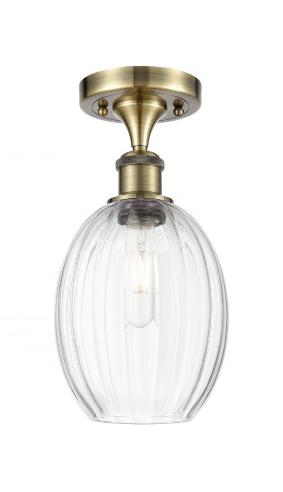 Preston Bulb - 1 Light - 6 inch - Matte Black - Semi-Flush Mount