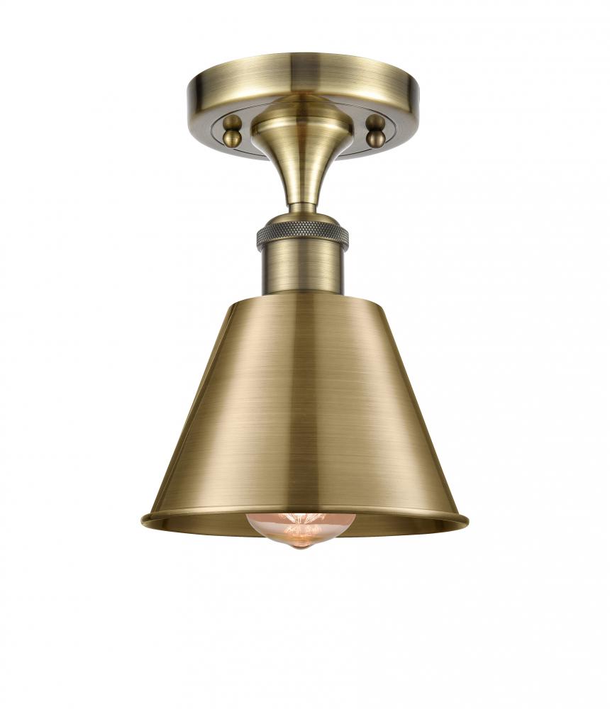 Smithfield - 1 Light - 7 inch - Antique Brass - Semi-Flush Mount