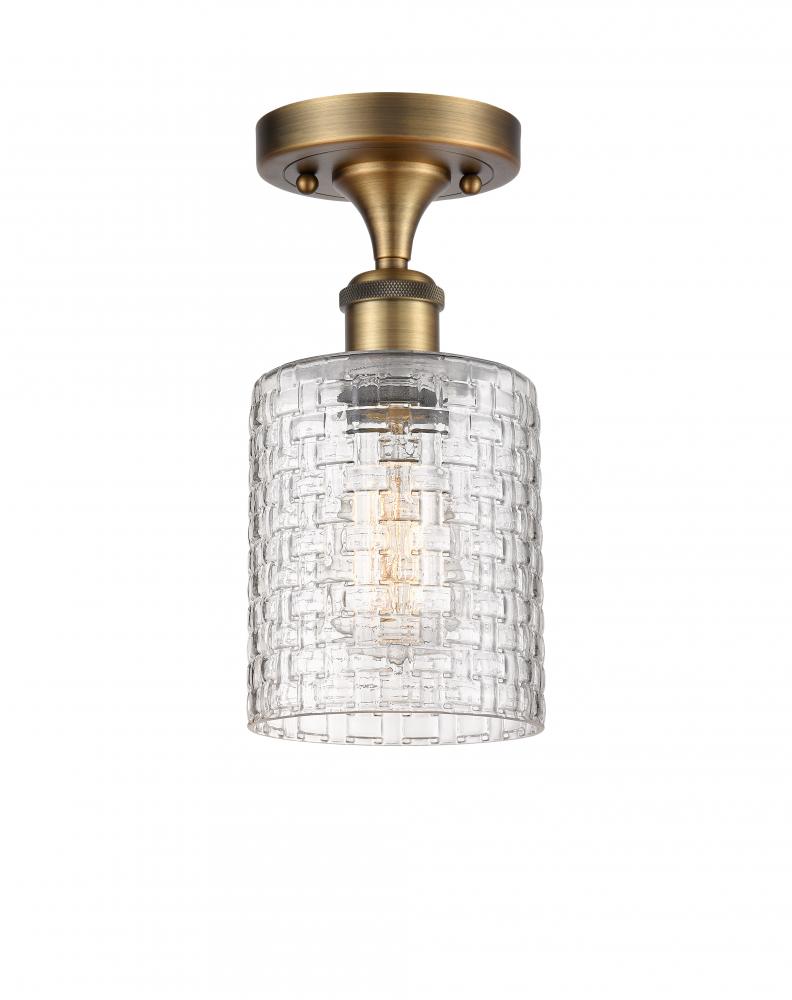 Cobbleskill - 1 Light - 5 inch - Brushed Brass - Semi-Flush Mount