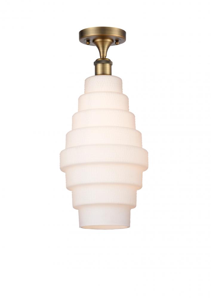 Cascade - 1 Light - 8 inch - Brushed Brass - Semi-Flush Mount