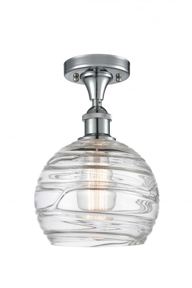 Athens Deco Swirl - 1 Light - 8 inch - Polished Chrome - Semi-Flush Mount