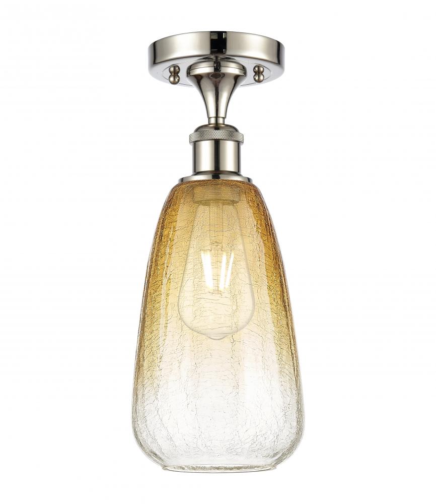 Brookhaven Almond - 1 Light - 6 inch - Polished Nickel - Semi-Flush Mount