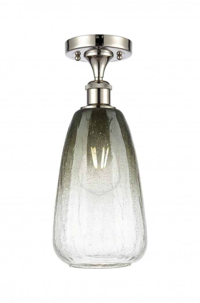 Brookhaven Almond - 1 Light - 6 inch - Polished Nickel - Semi-Flush Mount