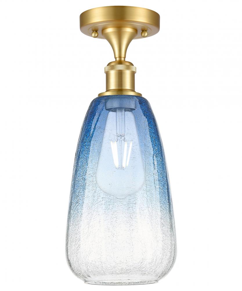 Brookhaven Almond - 1 Light - 6 inch - Satin Gold - Semi-Flush Mount