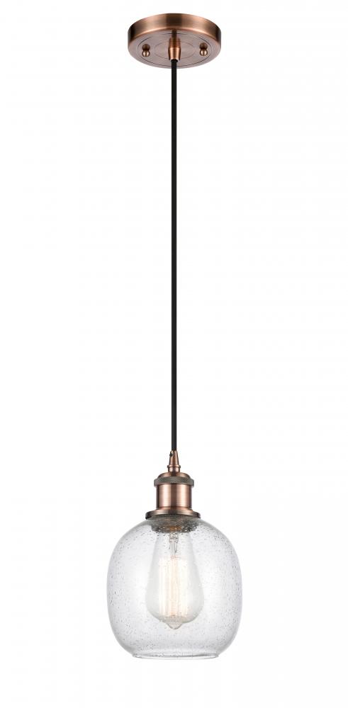 Belfast - 1 Light - 6 inch - Antique Copper - Cord hung - Mini Pendant