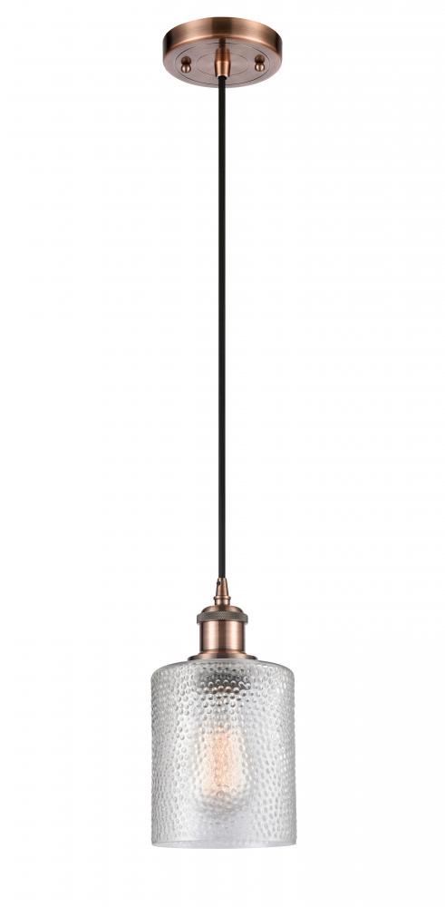 Cobbleskill - 1 Light - 5 inch - Antique Copper - Cord hung - Mini Pendant