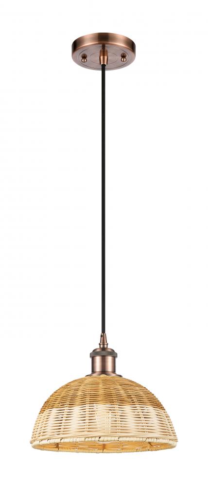 Bristol Natural II - 1 Light - 9 inch - Antique Brass - Cord hung - Mini Pendant