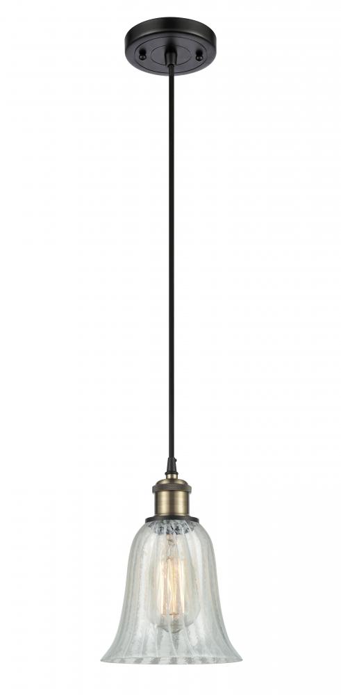 Hanover - 1 Light - 6 inch - Black Antique Brass - Cord hung - Mini Pendant