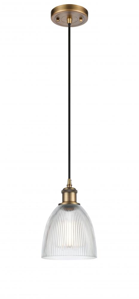 Castile - 1 Light - 6 inch - Brushed Brass - Cord hung - Mini Pendant