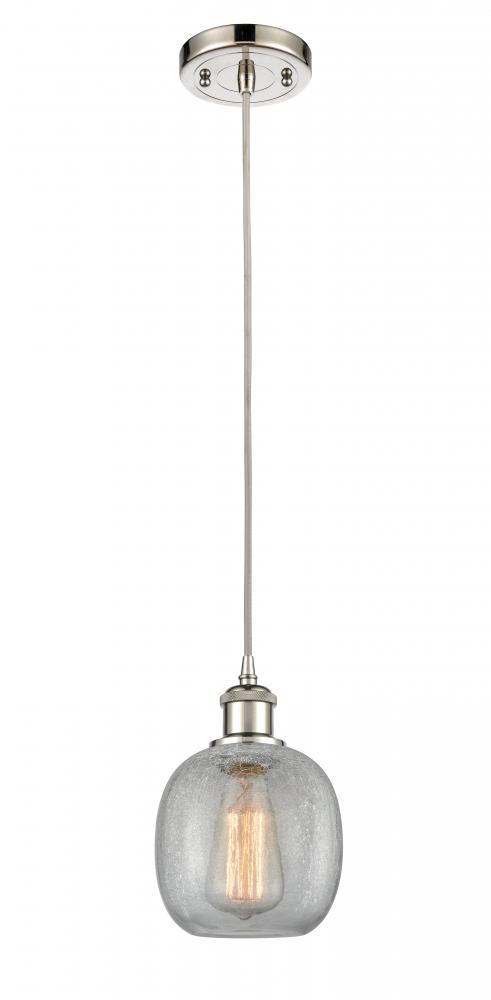 Belfast - 1 Light - 6 inch - Polished Nickel - Cord hung - Mini Pendant