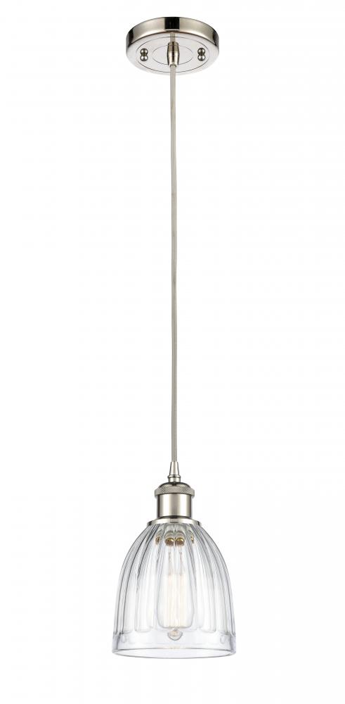 Brookfield - 1 Light - 6 inch - Polished Nickel - Cord hung - Mini Pendant