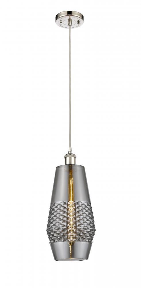 Windham - 1 Light - 7 inch - Polished Nickel - Cord hung - Mini Pendant