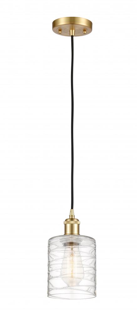 Cobbleskill - 1 Light - 5 inch - Satin Gold - Cord hung - Mini Pendant