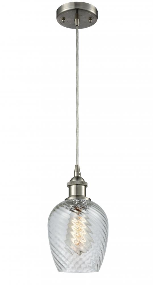 Salina - 1 Light - 6 inch - Brushed Satin Nickel - Cord hung - Mini Pendant