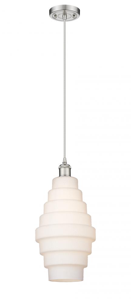 Cascade - 1 Light - 8 inch - Brushed Satin Nickel - Cord hung - Mini Pendant