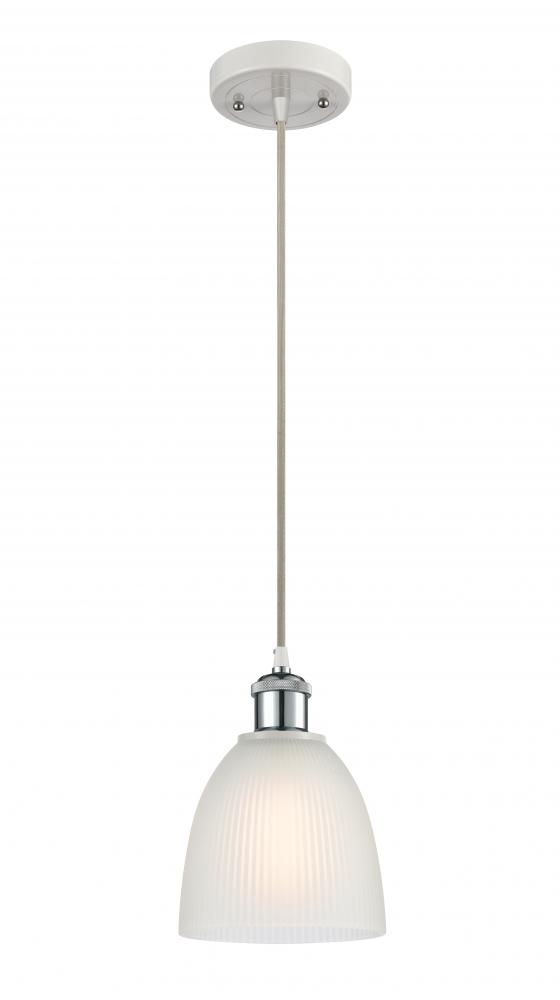 Castile - 1 Light - 6 inch - White Polished Chrome - Cord hung - Mini Pendant