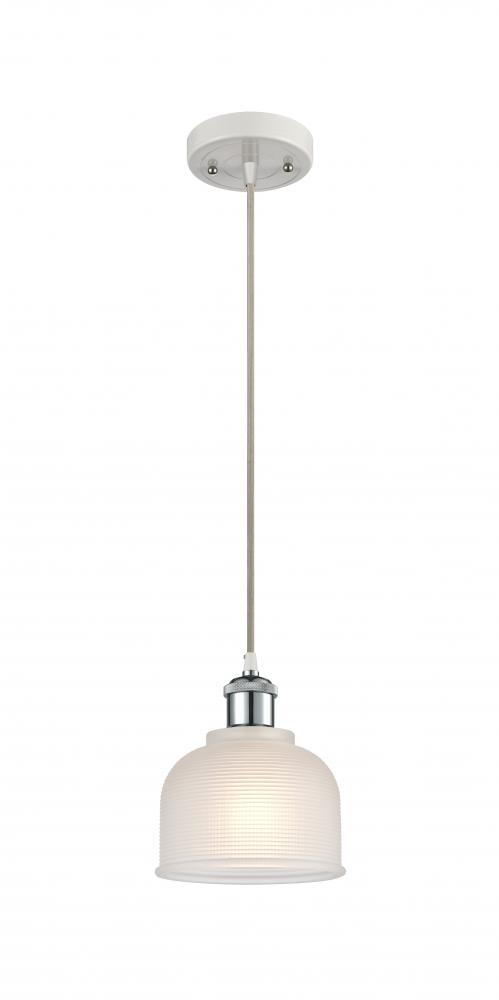 Dayton - 1 Light - 6 inch - White Polished Chrome - Cord hung - Mini Pendant