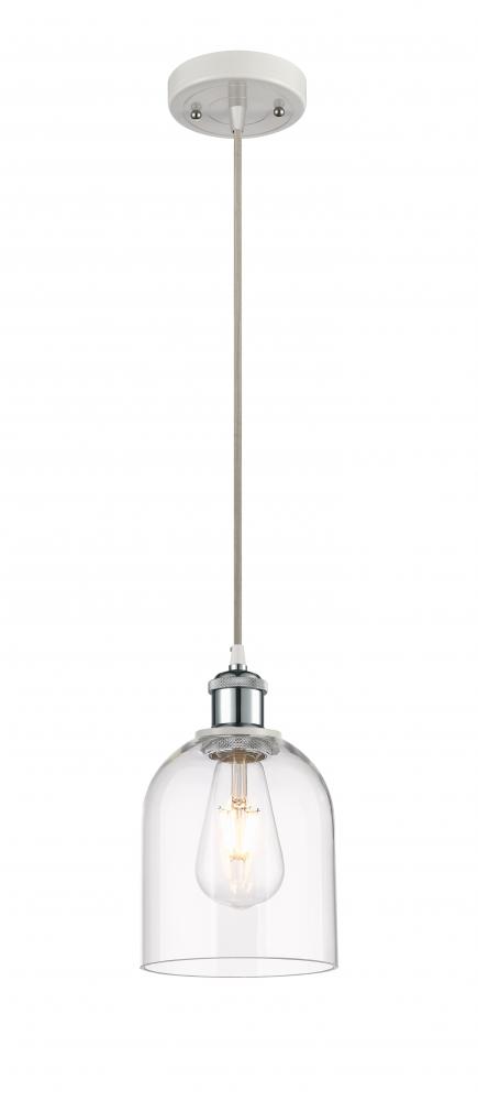 Bella - 1 Light - 6 inch - White Polished Chrome - Cord hung - Mini Pendant