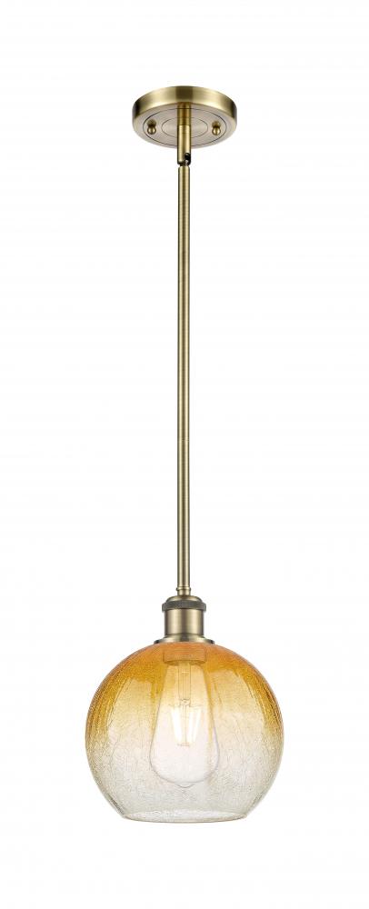 Brookhaven Globe - 1 Light - 8 inch - Antique Brass - Stem hung - Mini Pendant