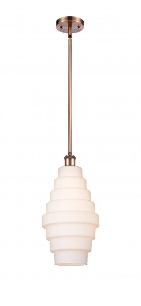 Cascade - 1 Light - 8 inch - Antique Copper - Mini Pendant