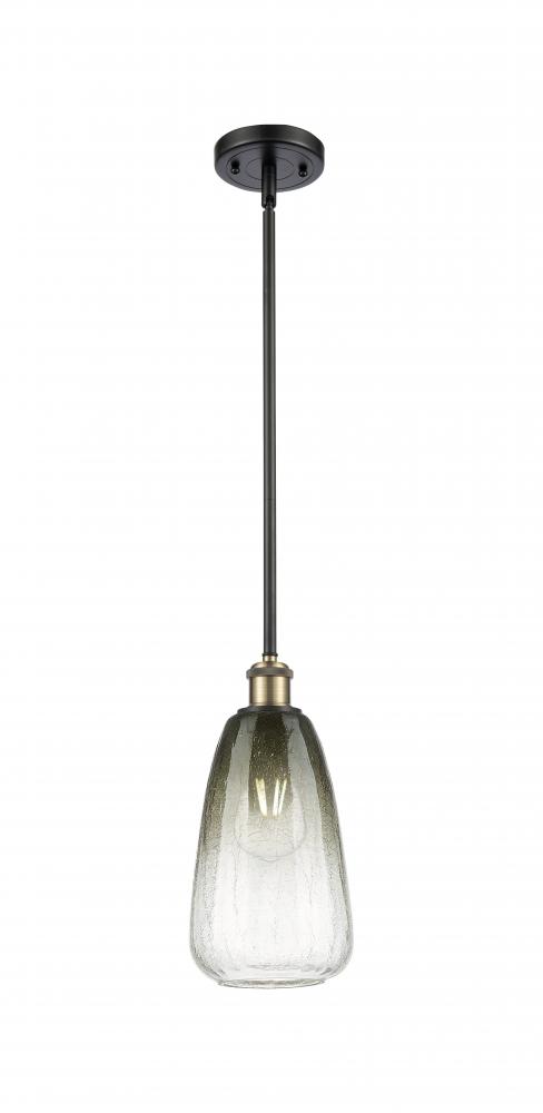 Brookhaven Almond - 1 Light - 6 inch - Black Antique Brass - Stem hung - Mini Pendant