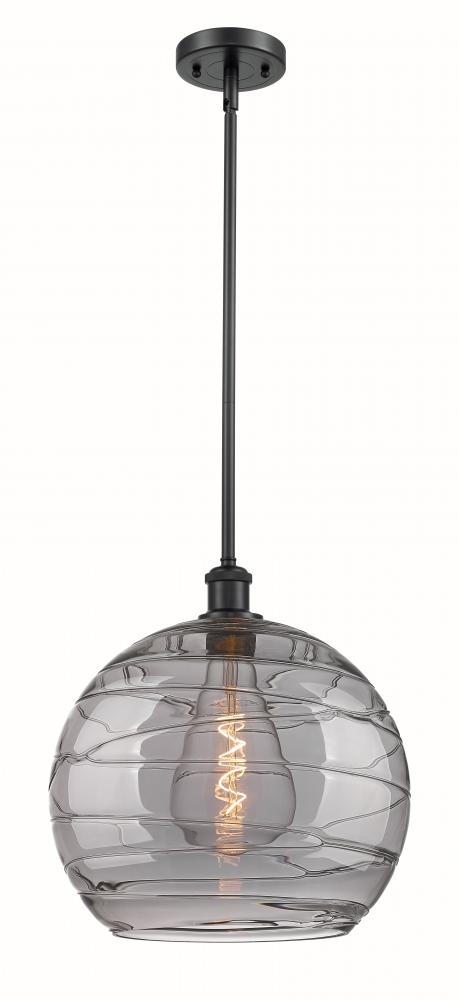 Athens Deco Swirl - 1 Light - 14 inch - Matte Black - Pendant