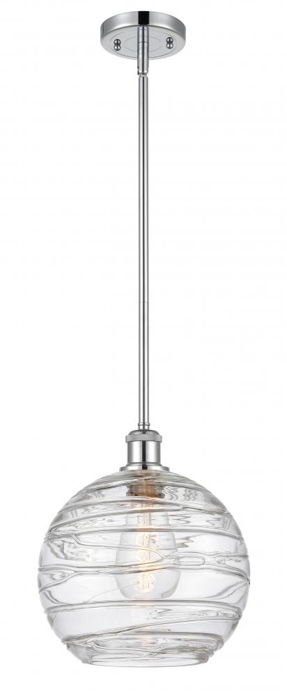 Athens Deco Swirl - 1 Light - 10 inch - Polished Chrome - Mini Pendant