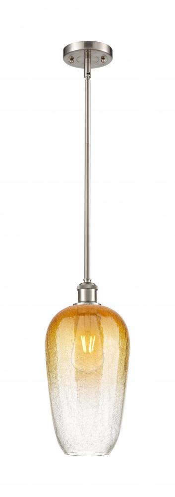 Brookhaven Flute - 1 Light - 7 inch - Brushed Satin Nickel - Stem hung - Mini Pendant