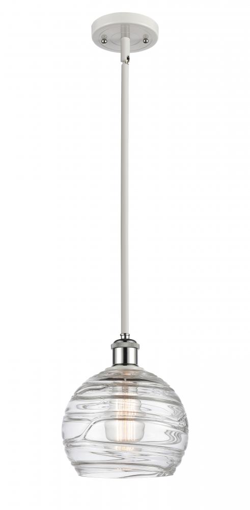 Athens Deco Swirl - 1 Light - 8 inch - White Polished Chrome - Mini Pendant