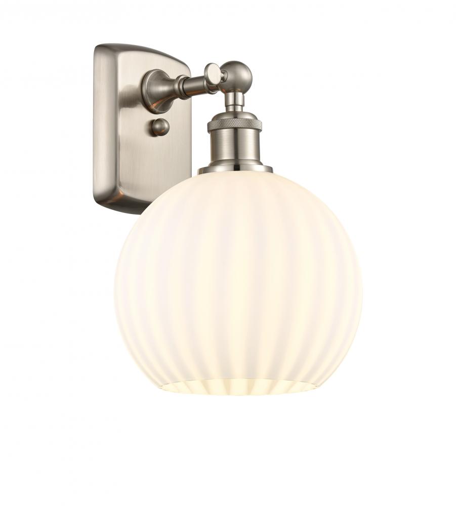 White Venetian - 1 Light - 8 inch - Brushed Satin Nickel - Sconce