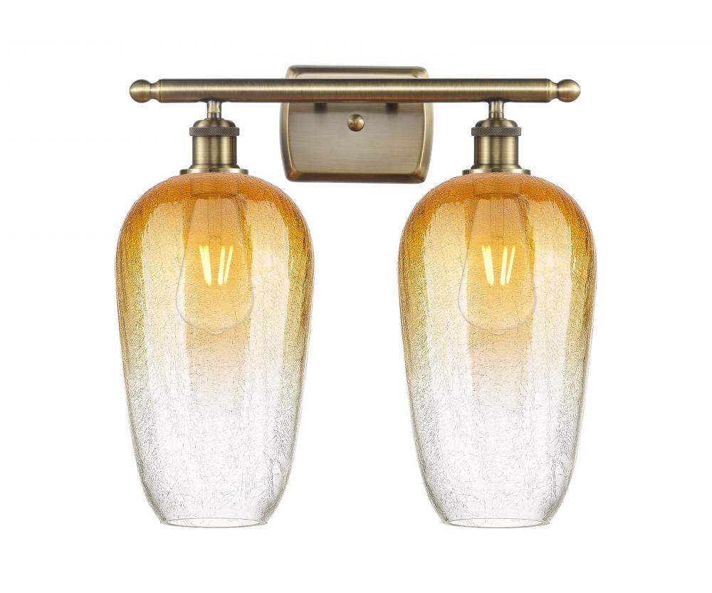 Brookhaven Flute - 2 Light - 17 inch - Antique Brass - Bath Vanity Light