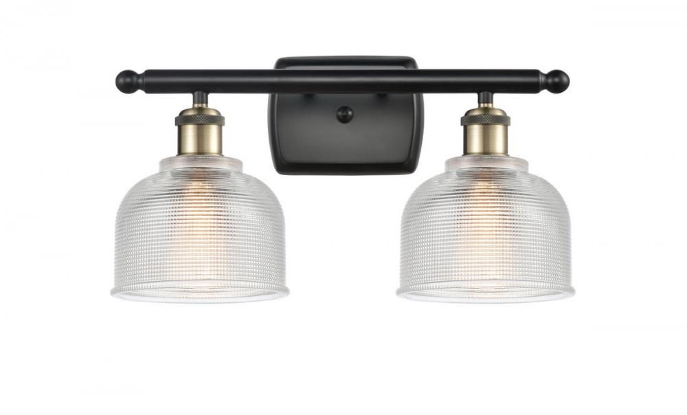 Dayton - 2 Light - 16 inch - Black Antique Brass - Bath Vanity Light