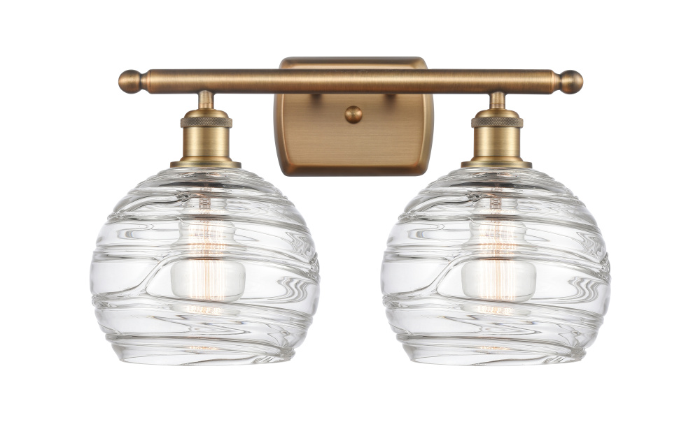 Athens Deco Swirl - 2 Light - 18 inch - Brushed Brass - Bath Vanity Light