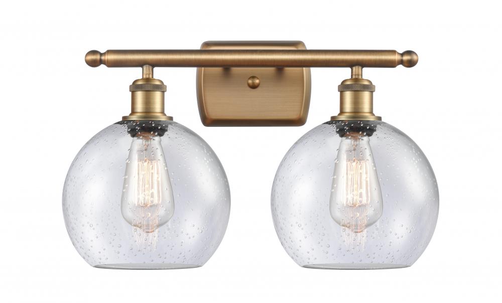 Athens - 2 Light - 18 inch - Brushed Brass - Bath Vanity Light