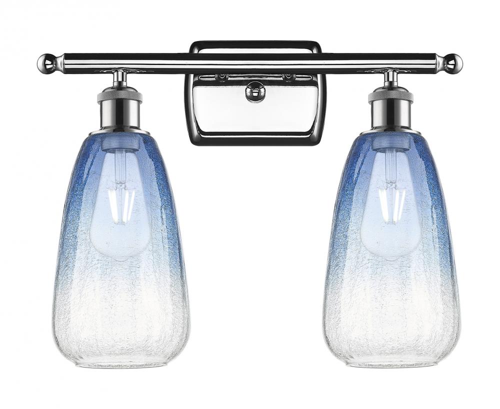 Brookhaven Almond - 2 Light - 16 inch - Polished Chrome - Bath Vanity Light