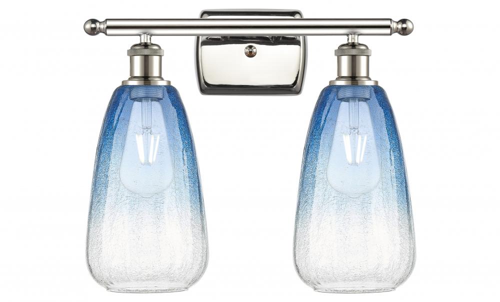 Brookhaven Almond - 2 Light - 16 inch - Polished Nickel - Bath Vanity Light