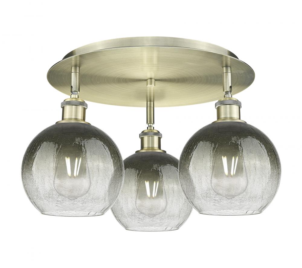 Brookhaven Globe - 3 Light - 20 inch - Antique Brass - Semi-Flush Mount