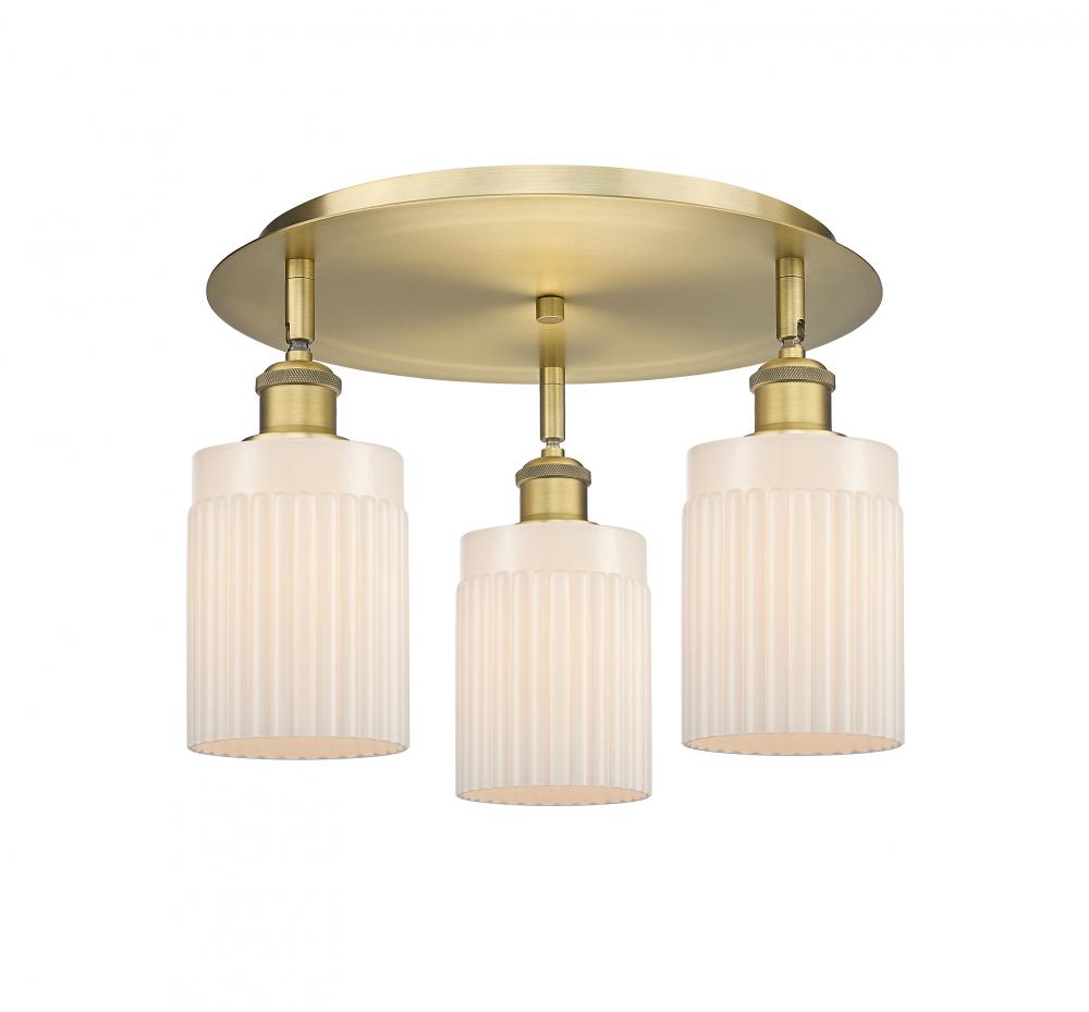 Hadley - 3 Light - 16 inch - Brushed Brass - Semi-Flush Mount