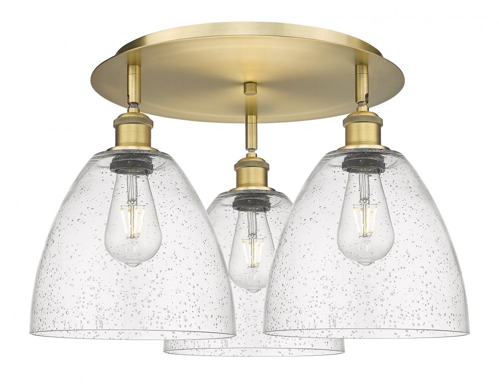 Bristol - 3 Light - 21 inch - Brushed Brass - Flush Mount