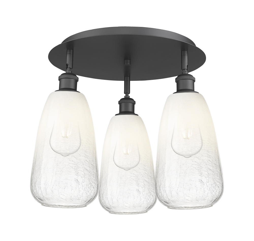 Brookhaven Almond - 3 Light - 18 inch - Matte Black - Semi-Flush Mount