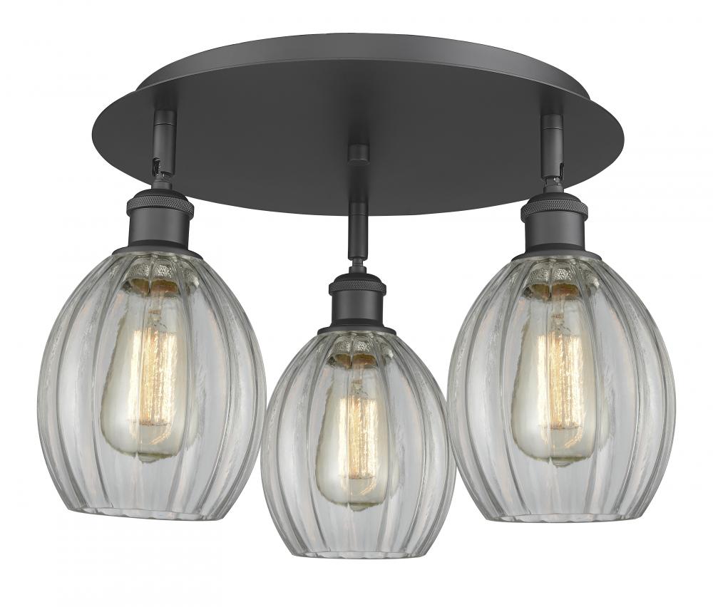Eaton - 3 Light - 17 inch - Matte Black - Semi-Flush Mount